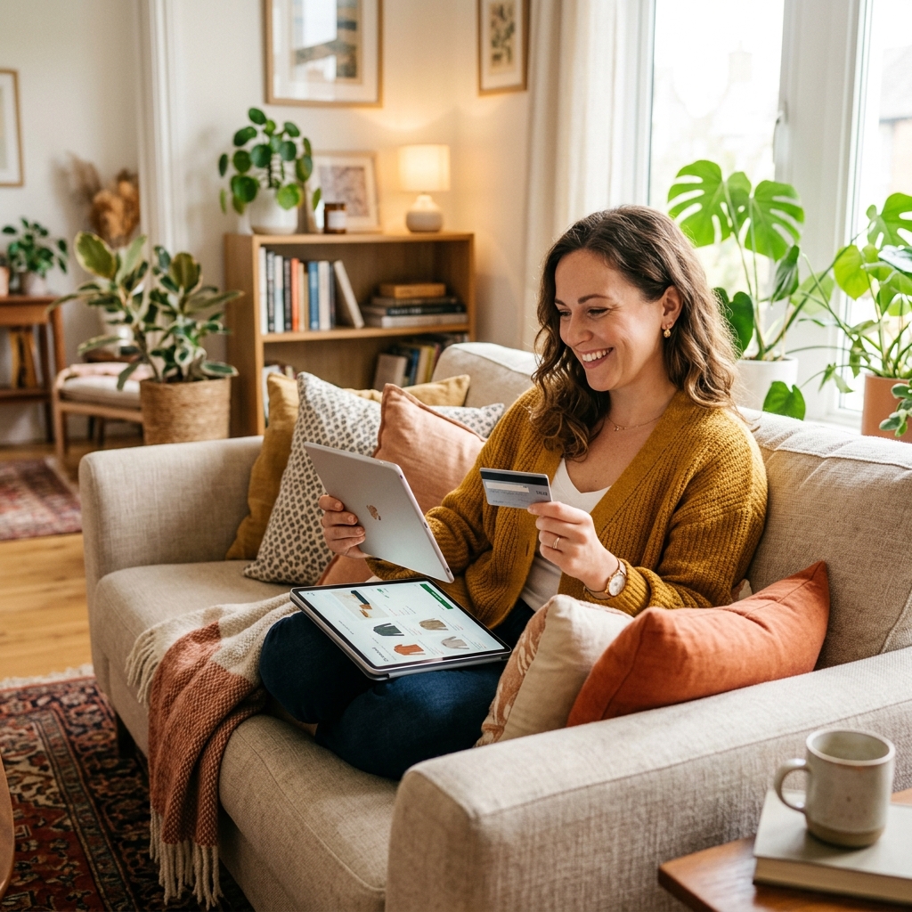Woman ordering her premium IPTV USA subscription